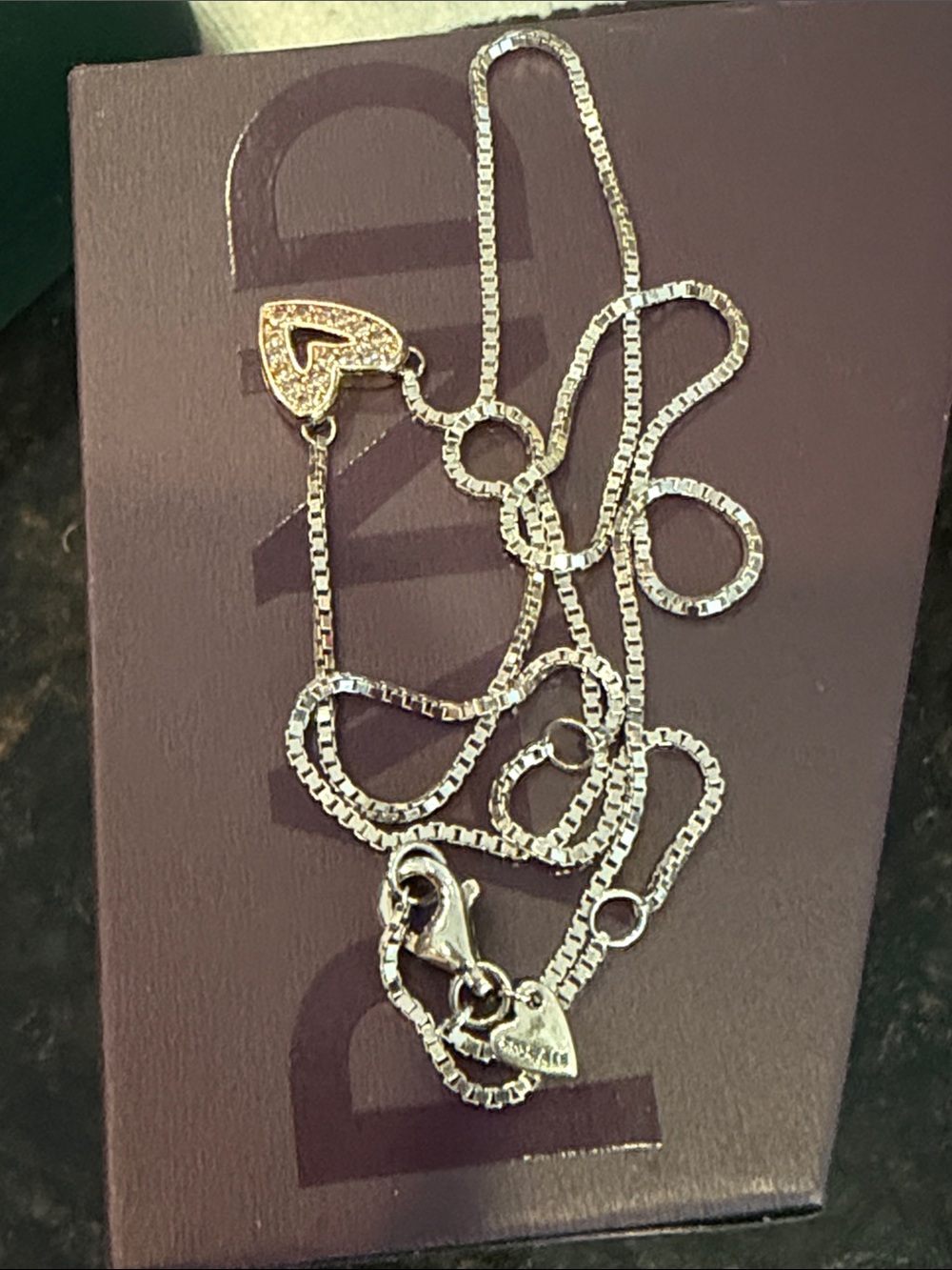 Pandora Silver Heart Pendant Necklace - Women's Jewelry
